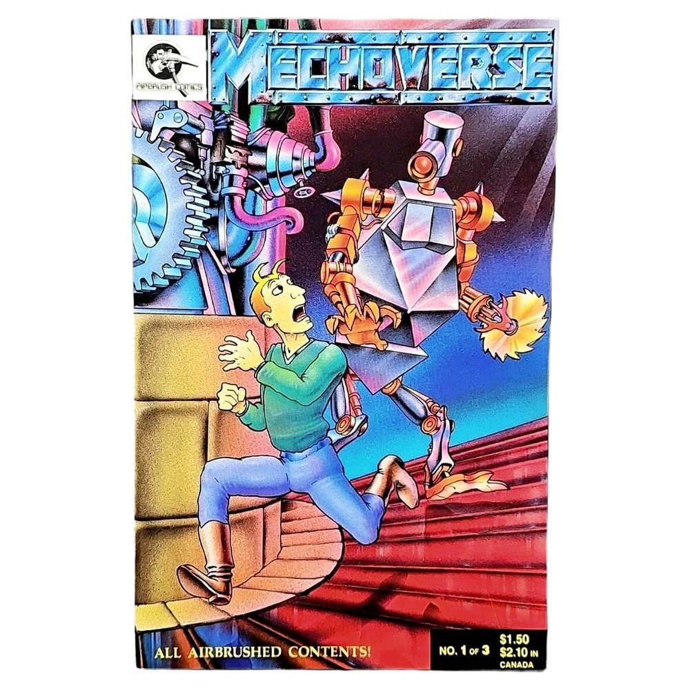 Mechoverse 1 Comic Book Airbrush Comics Vintage Indie Sci-Fi Graphic Novel 1986